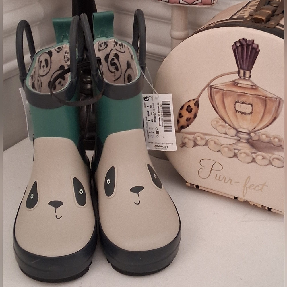 NEXT Baby/Toddler Boy Rain Boots With Cute Bear Face Size 5 US NWT